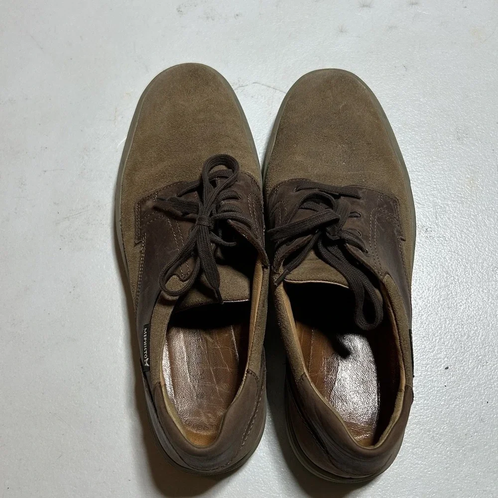 Mephisto Mens Callisto Leather Suede Brown Casual Lace Up Sneaker Shoe Size 10‎